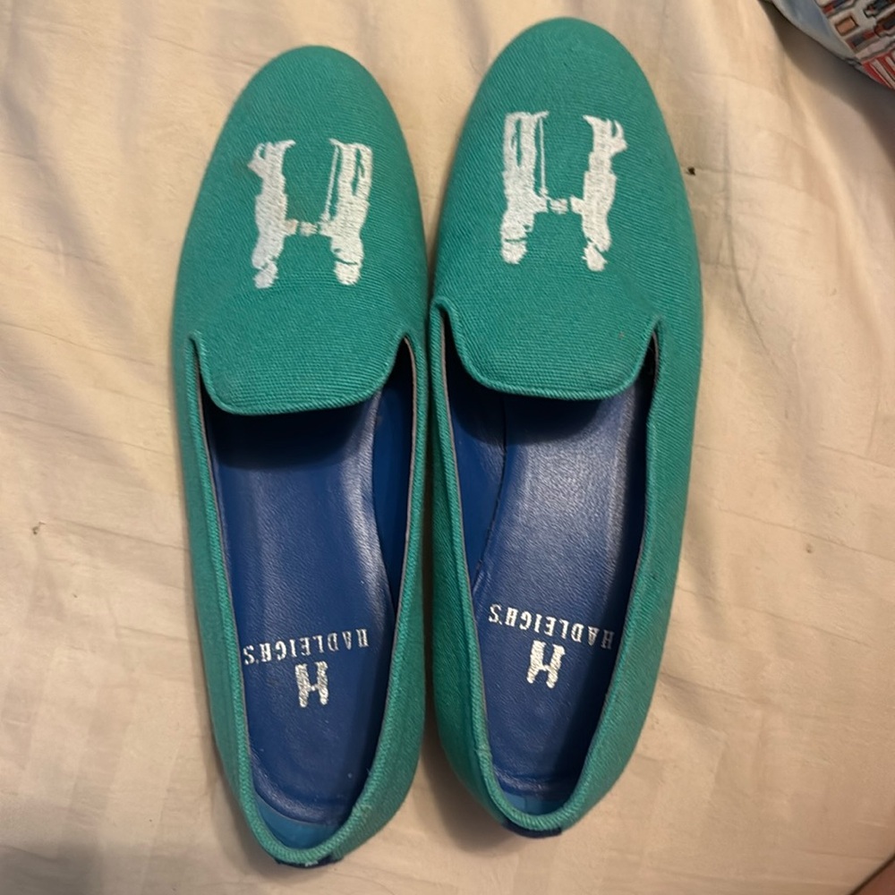 Beautiful Kelly Green Hadleighs loafers 38.5